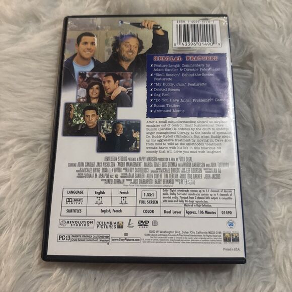 Anger Management (DVD, 2003) - Picture 2 of 4